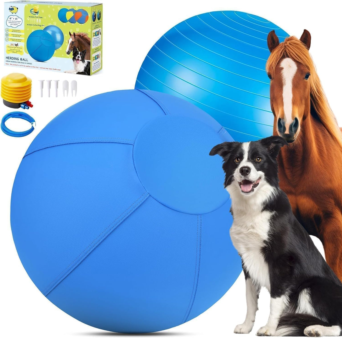 BUGARORE Herding Ball close up stitching shows durability for active dogs