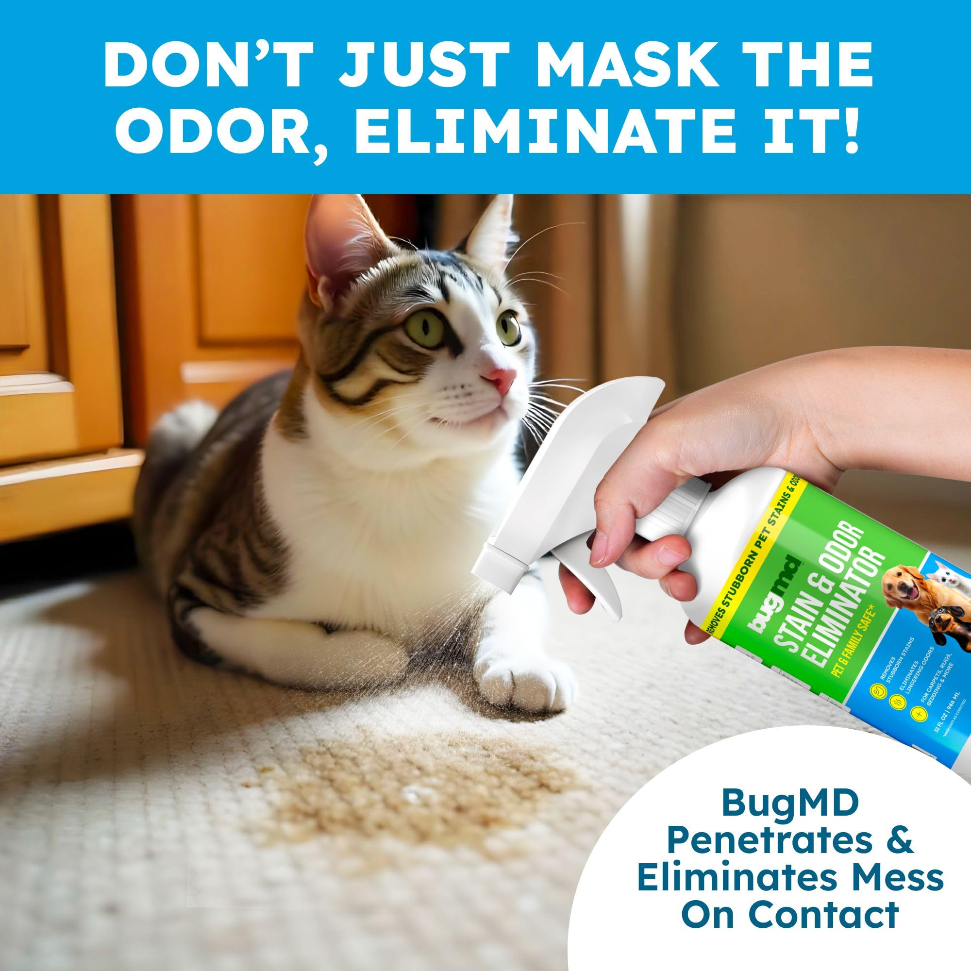 BugMD fragrance-free formula ideal for sensitive homes with pets and people.