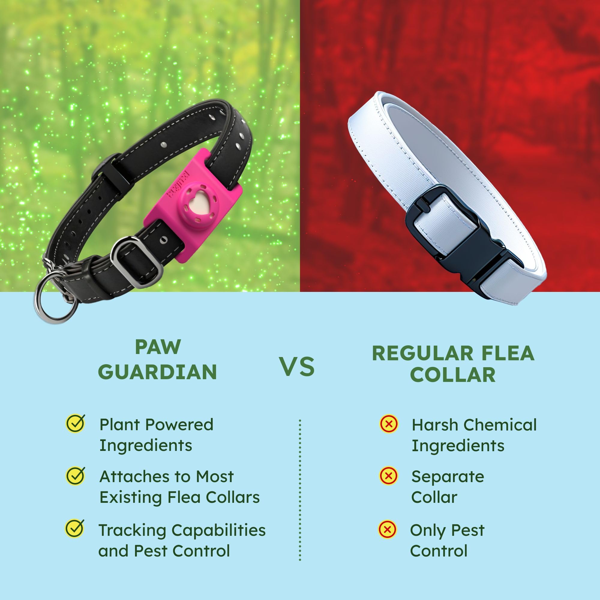 Dog walking scenario with pink BugMD pendant