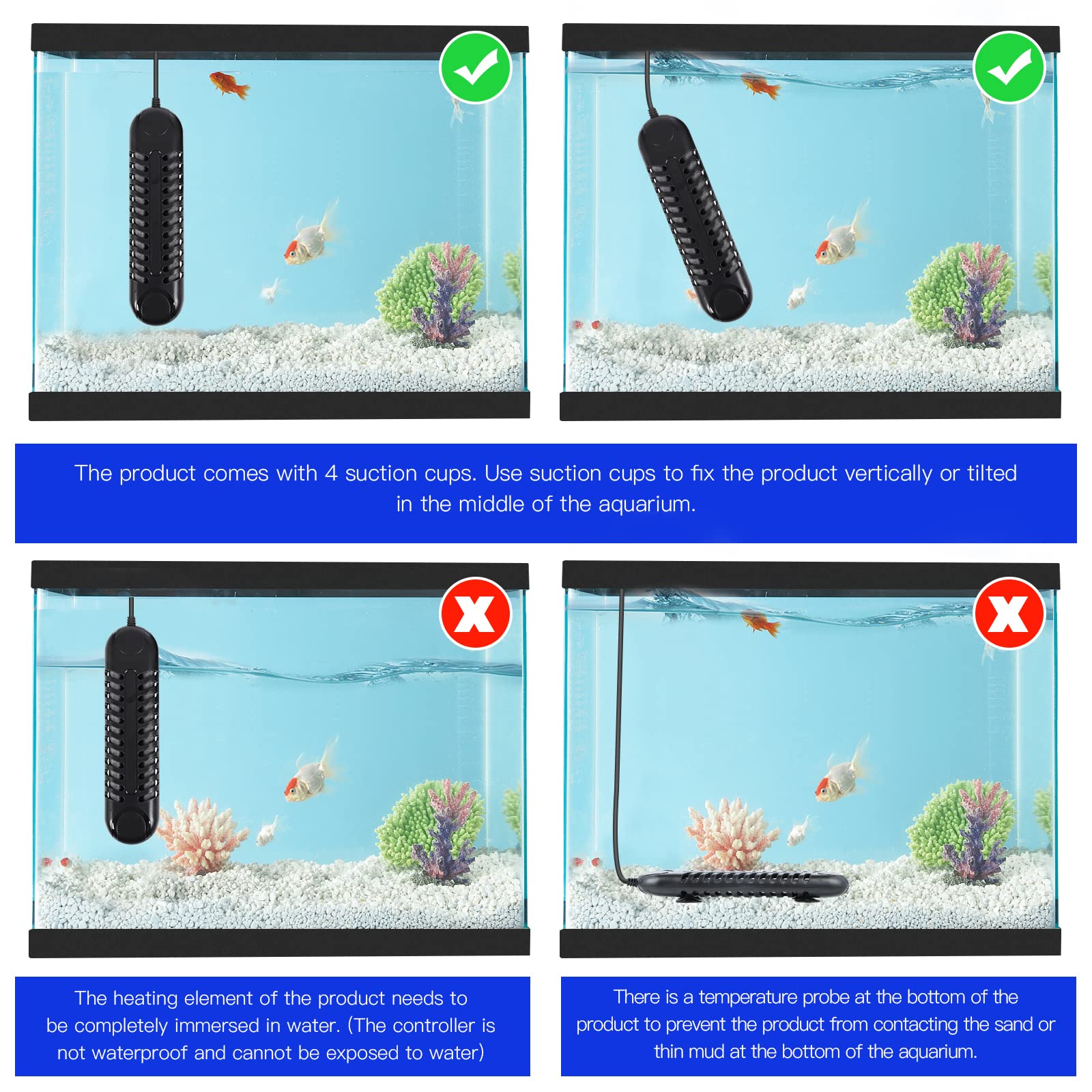 Buinto PID-controlled thermostat maintains accurate aquarium temperatures.