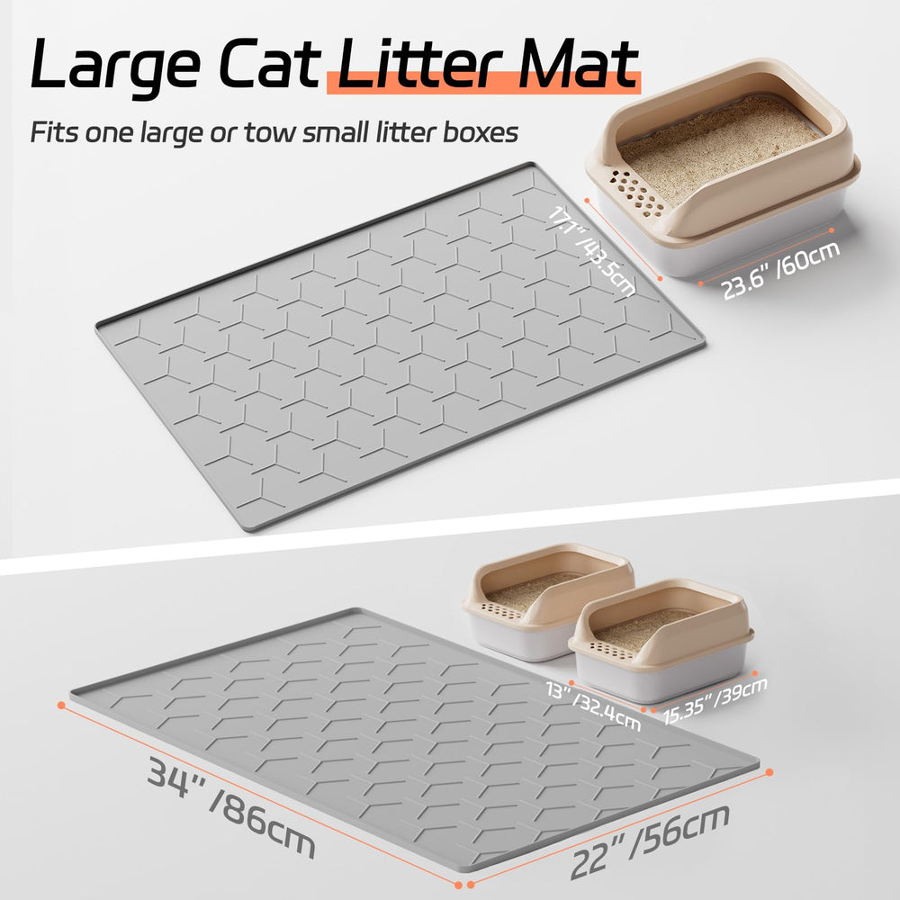 Bulkniu 22-by-34-inch mat covers space for one large or two small litter boxes