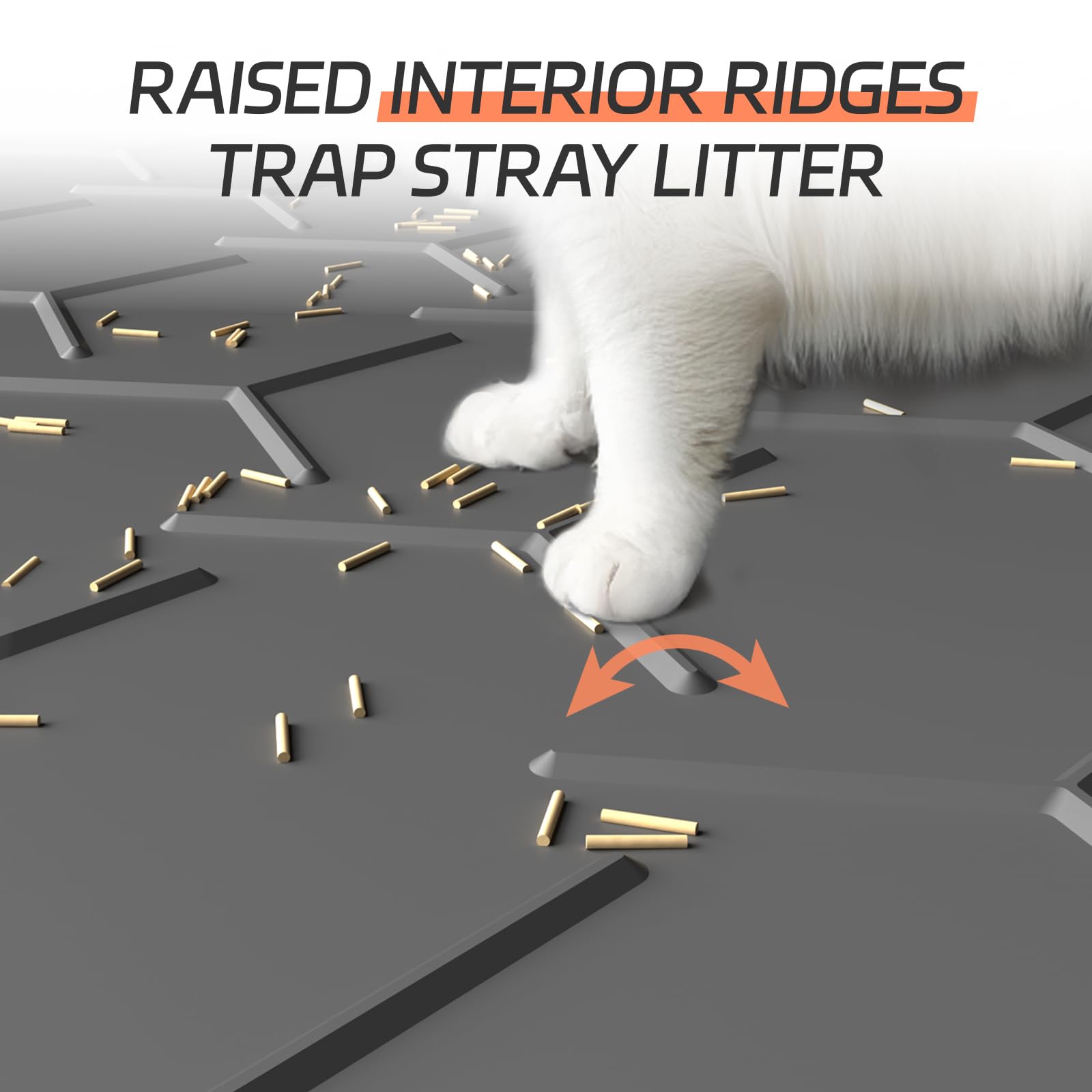 Bulkniu Litter Mat grooves trap litter and reduce scatter.