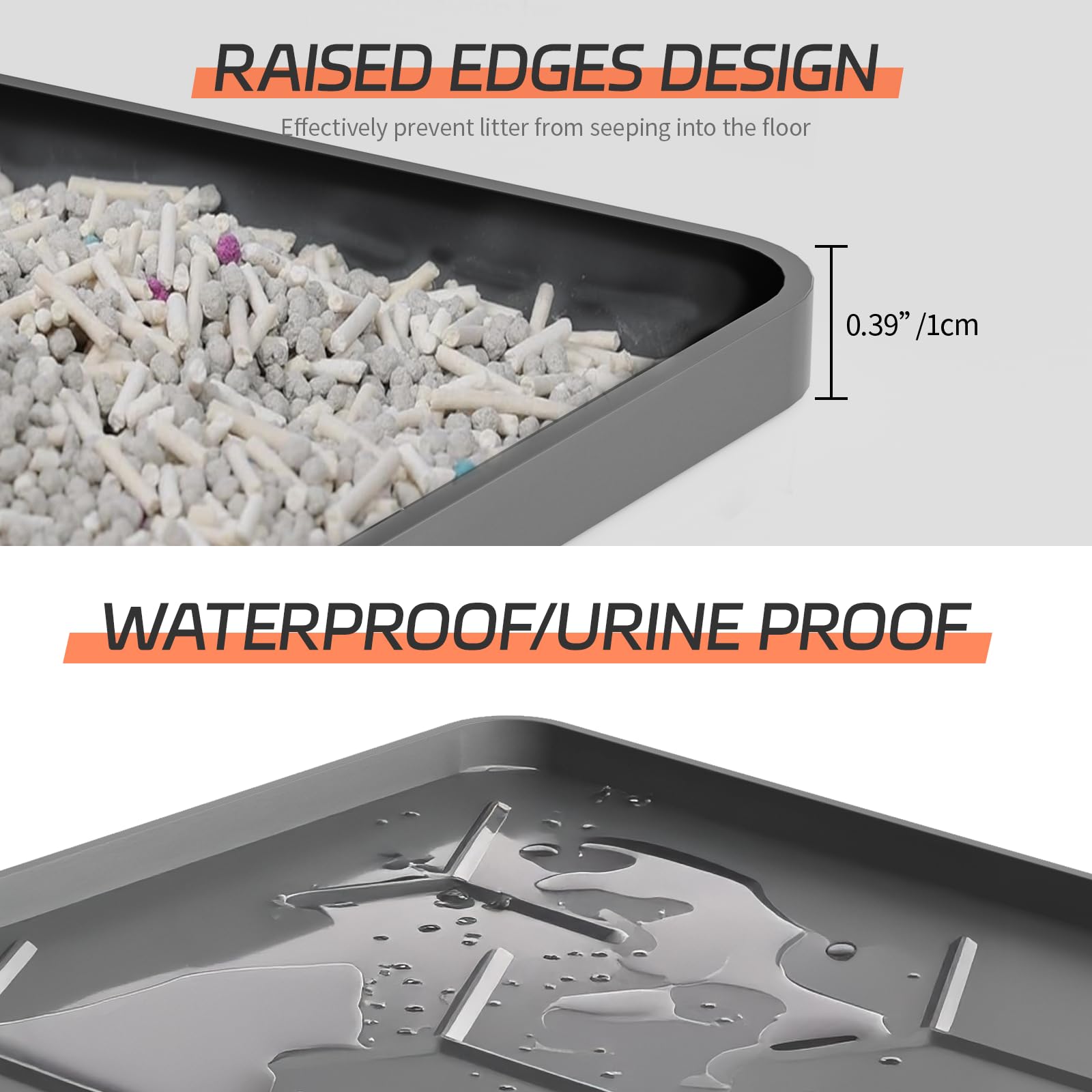 Bulkniu Litter Mat waterproof closeup highlights urine-proof surface for easy cleanup.