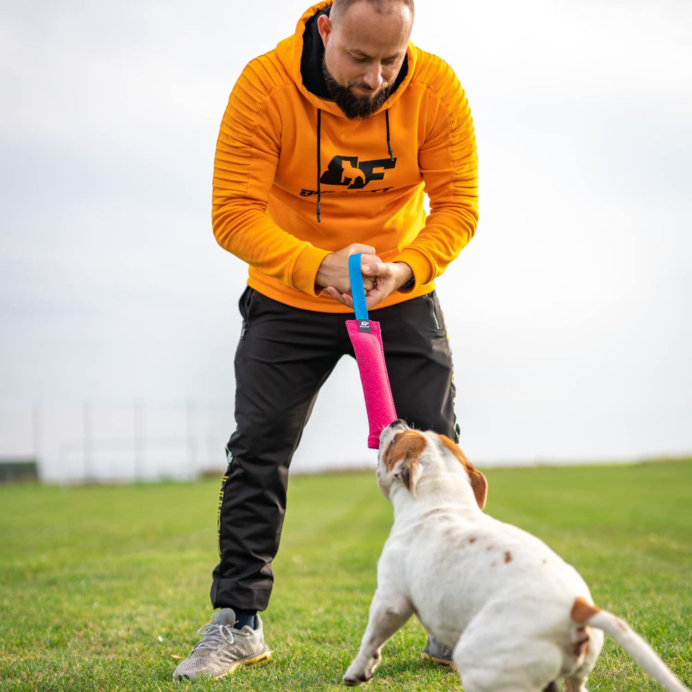 Bull Fit K9 bite tug toy ideal for fetch and obedience training.