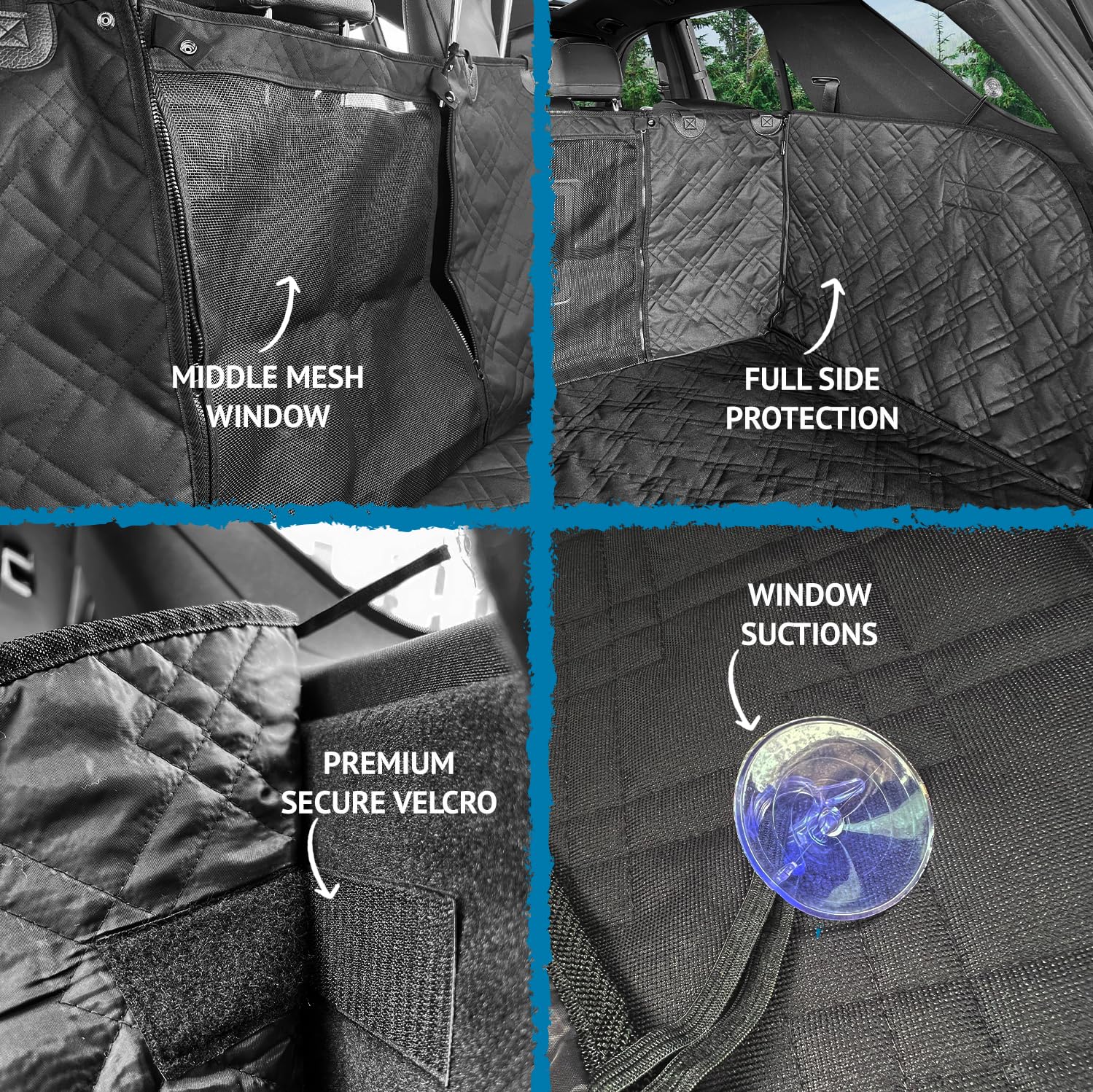 Bulldogology Cargo Liner mesh window provides ventilation during trips