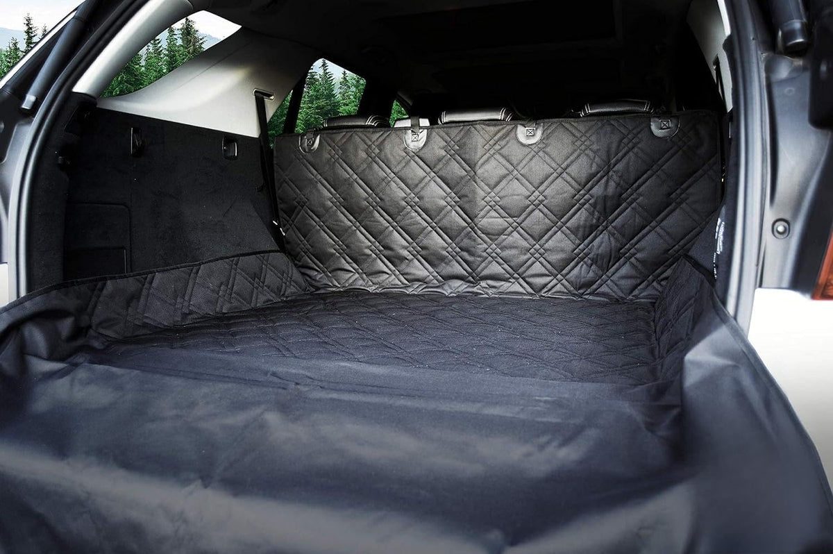 Bulldogology SUV Cargo Liner full-coverage protects trunk from hair and spills
