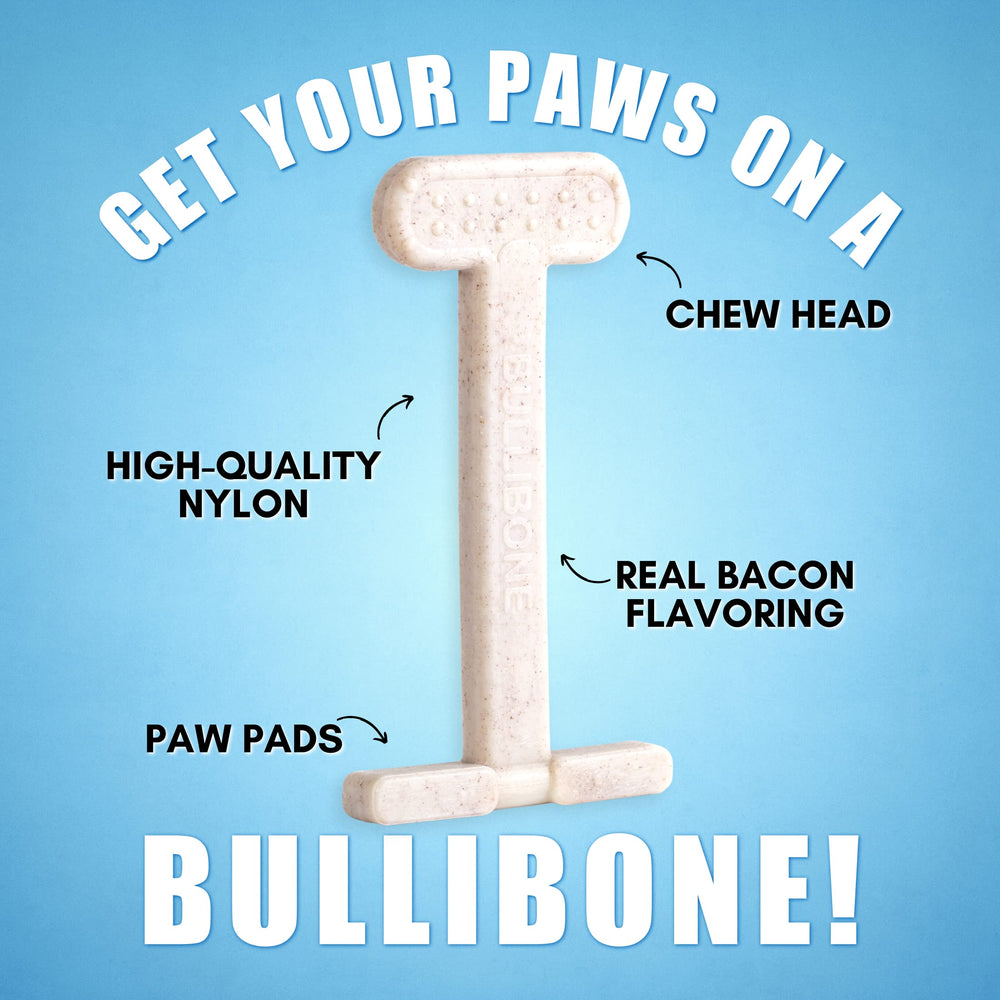 Bullibone ergonomic design with easy-grip base aids paw and jaw handling