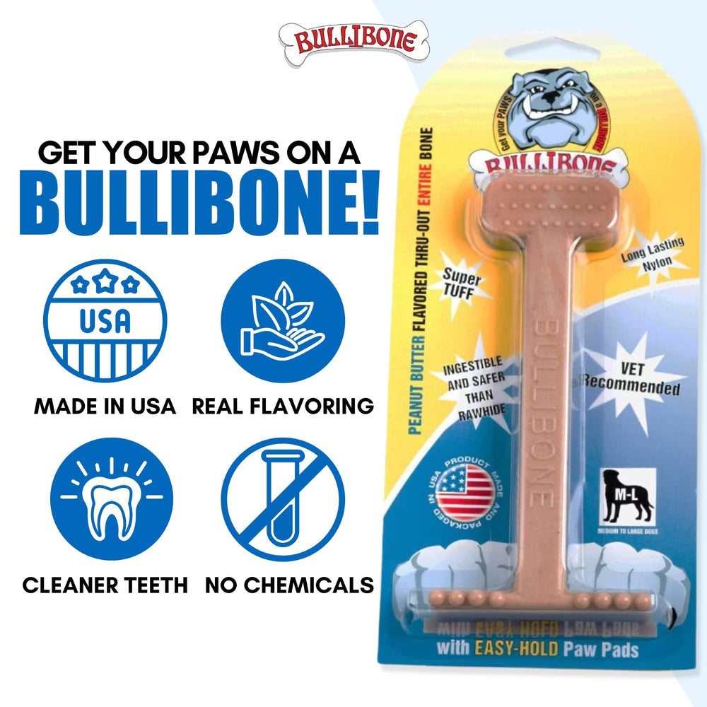 Bullibone indestructible nylon bone for extreme chewers and safety-focused play.