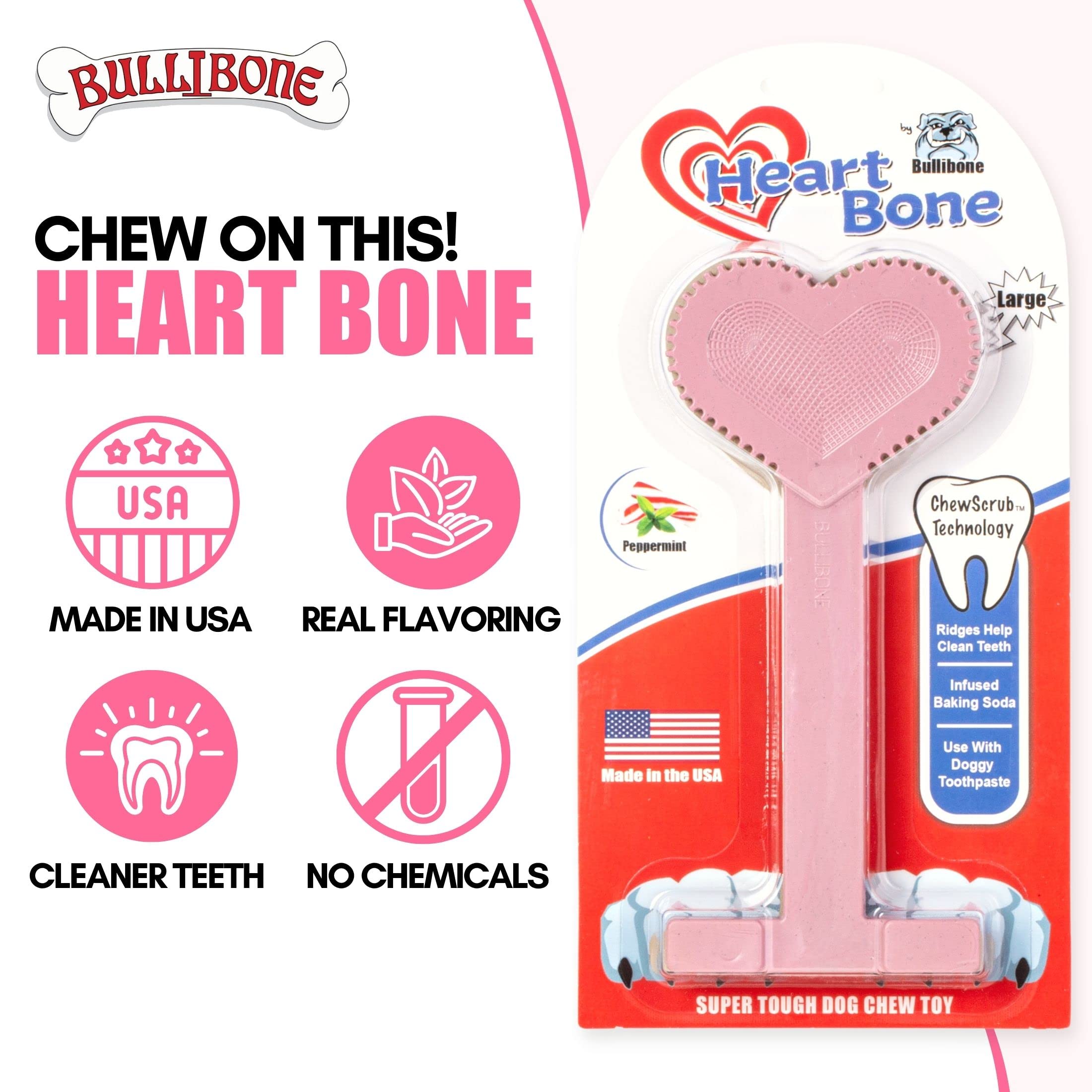 Bullibone nylon dog chew toy with paw-friendly base for easy handling.
