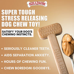 Bullibone peanut butter flavored nylon bone encourages extended chewing sessions.