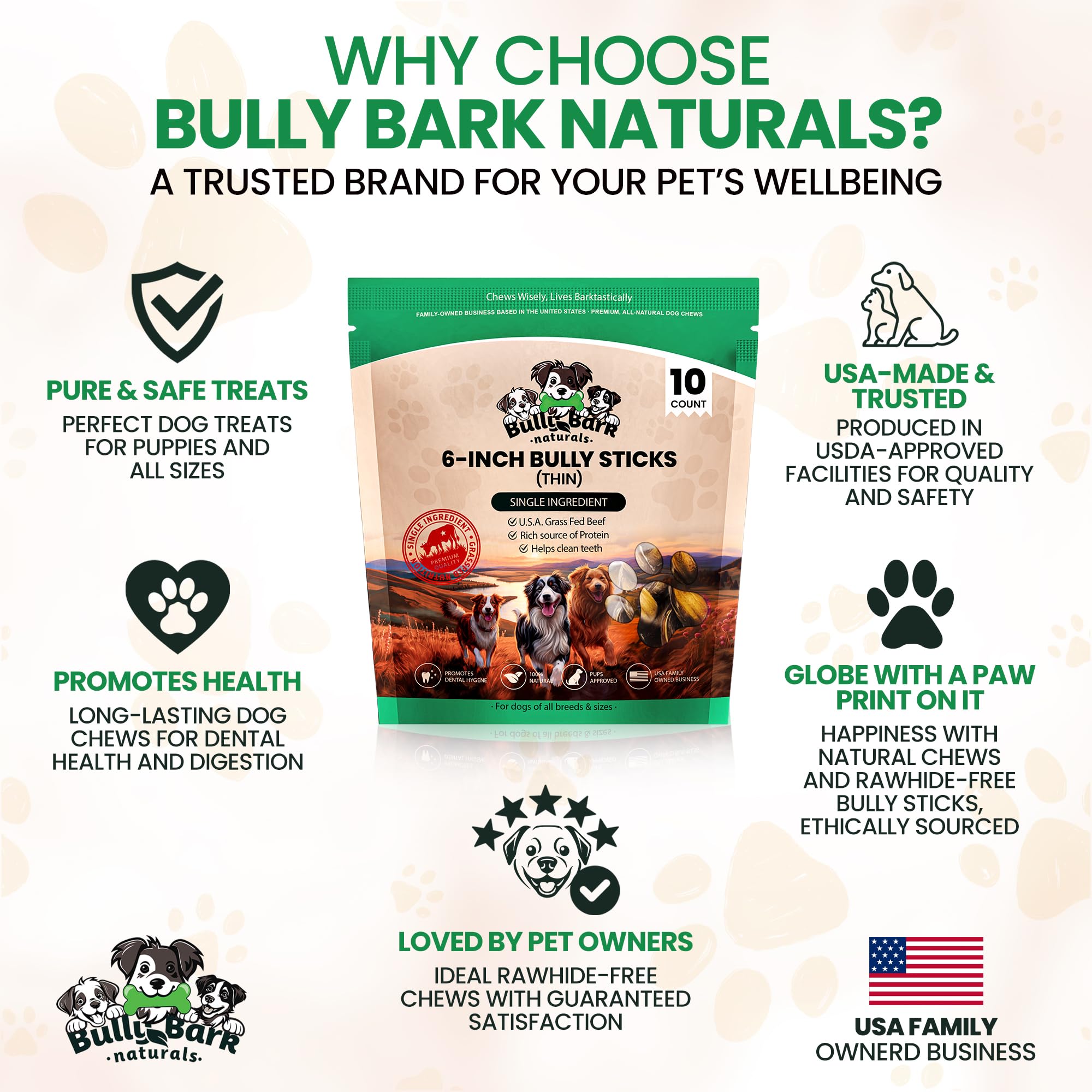 Bully Bark Naturals free ear wipes included, packaging shot emphasizing hygiene add-on