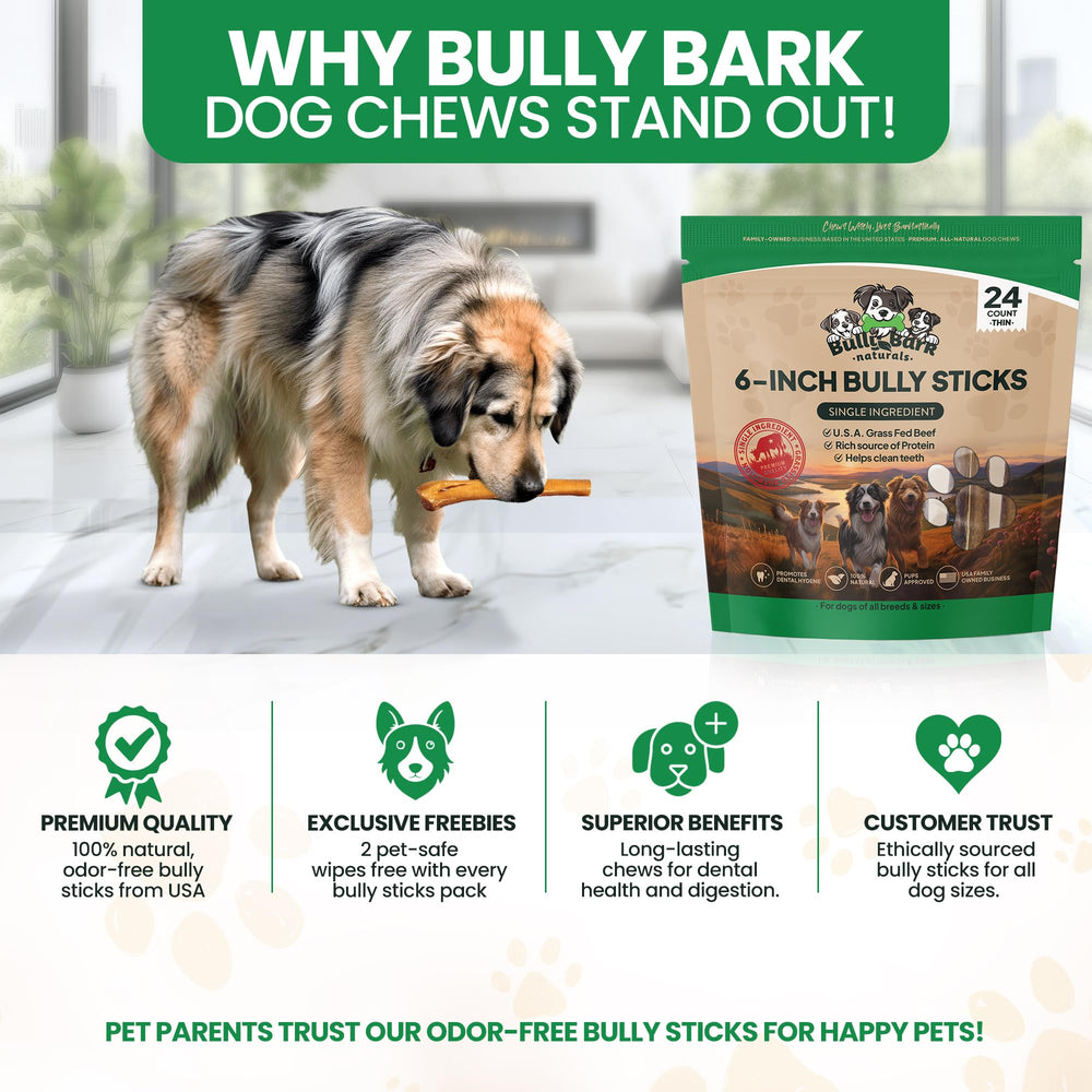Bully Bark Naturals small-dog puppy bully sticks ideal for teething