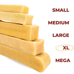 Bully Bunches yak chew microwavable soft cheese puff close-up to illustrate versatile texture.