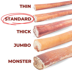 Bully Bunches 6-inch odor-free bully stick, single-ingredient beef chew for puppies.