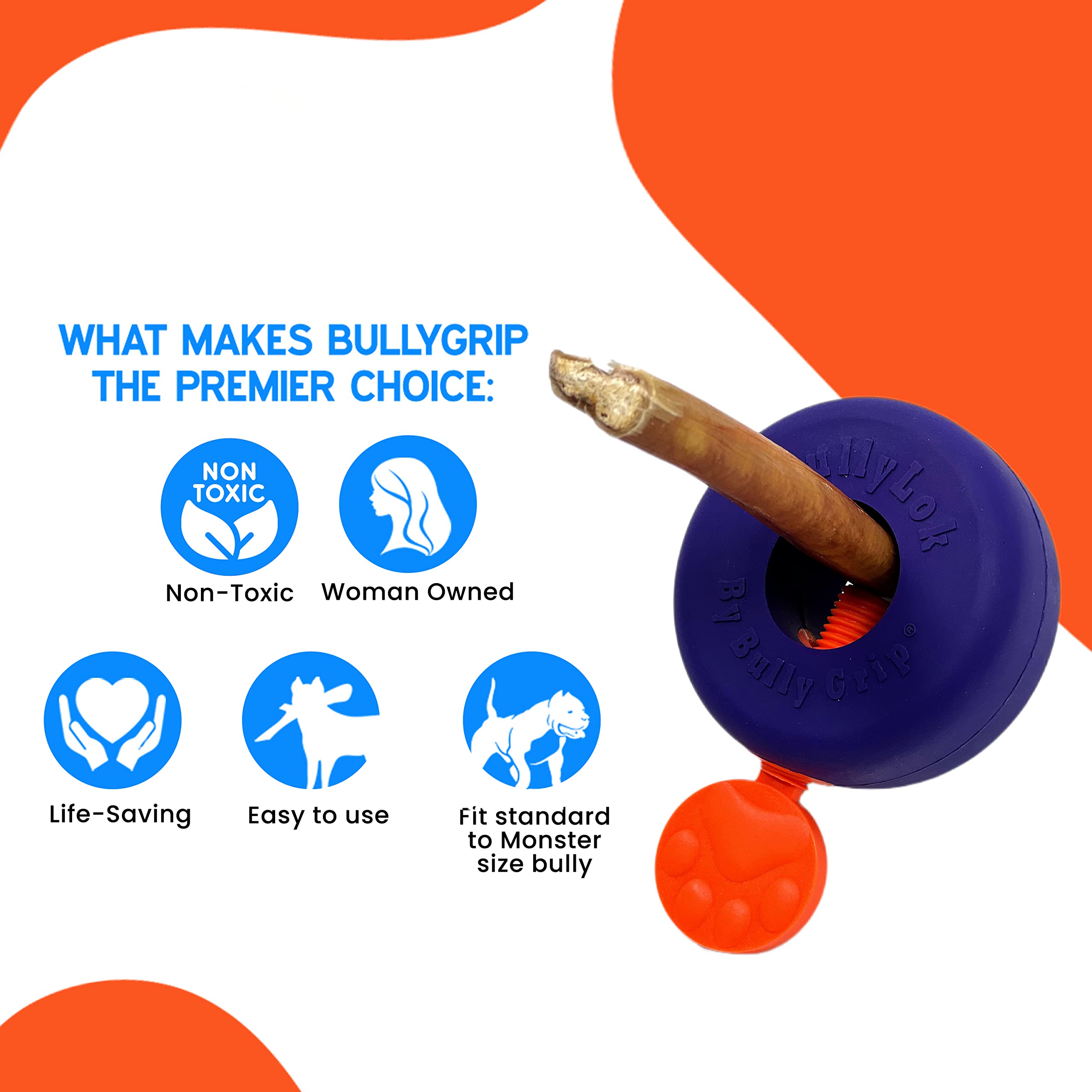 One-size-fits-all Bully Lok fits small, medium and large dogs.