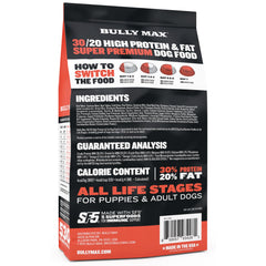 Bully Max 530 calories per cup bottle demonstrates calorie-dense beef formula.