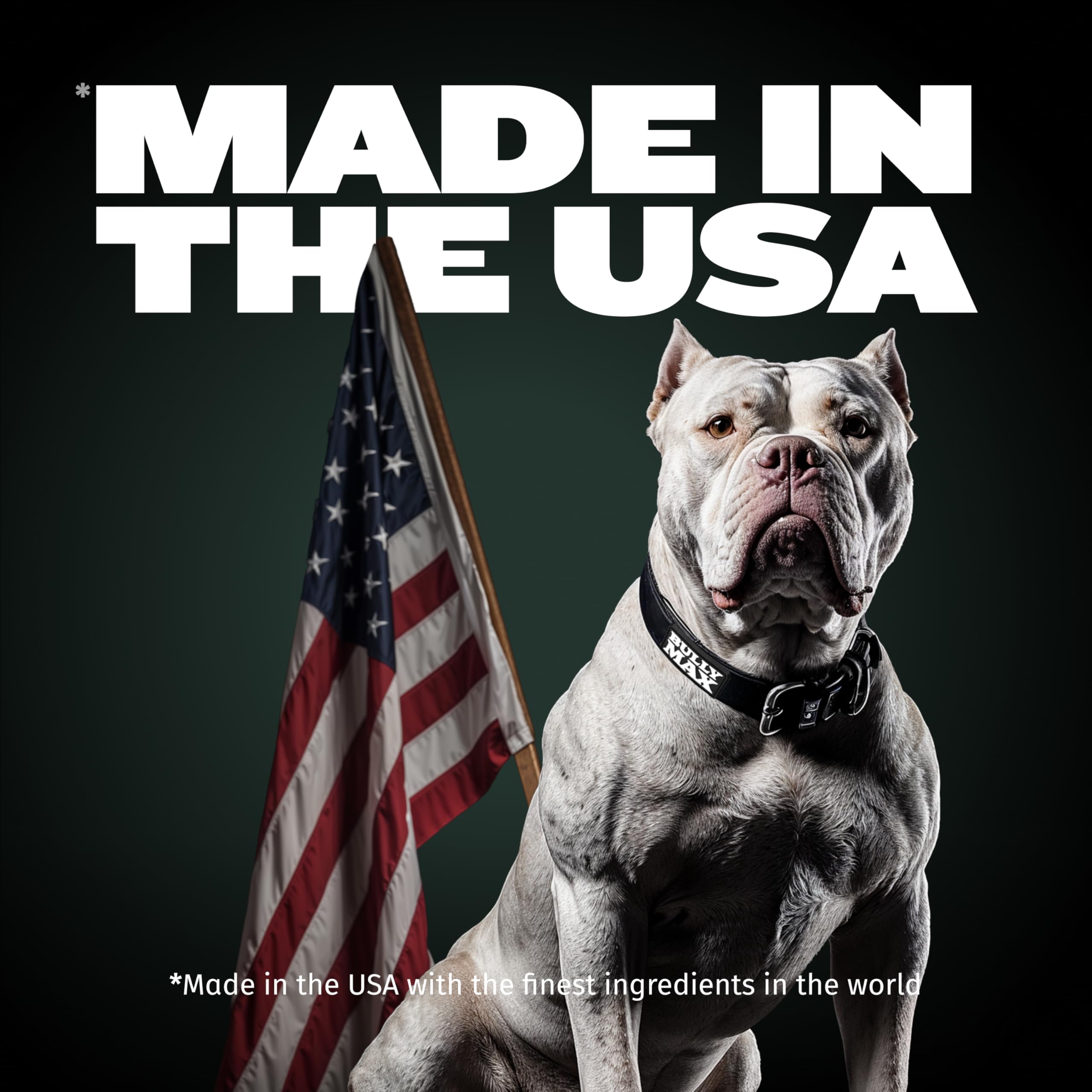 Bully Max Power Tabs packaging with paw print emphasizes vitality and sustained activity