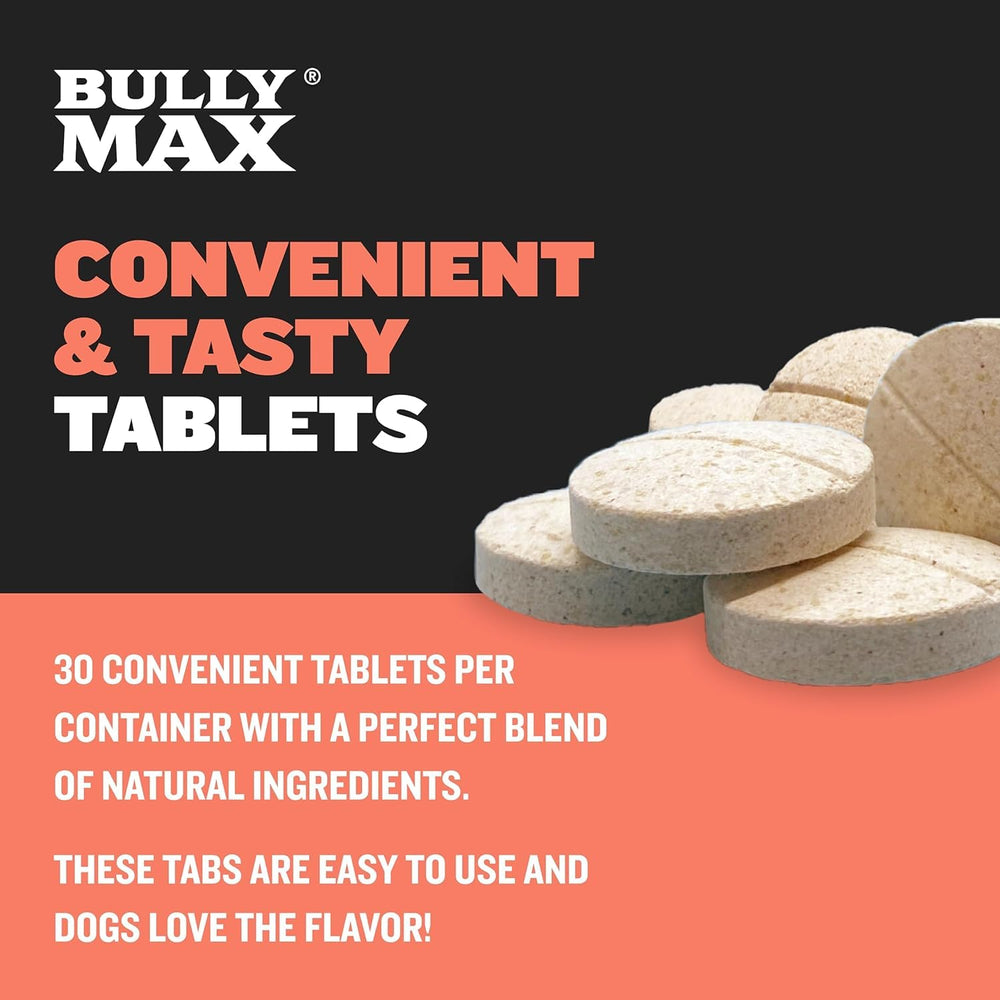 Bully Max puppy vitamins chew offered to a curious puppy.