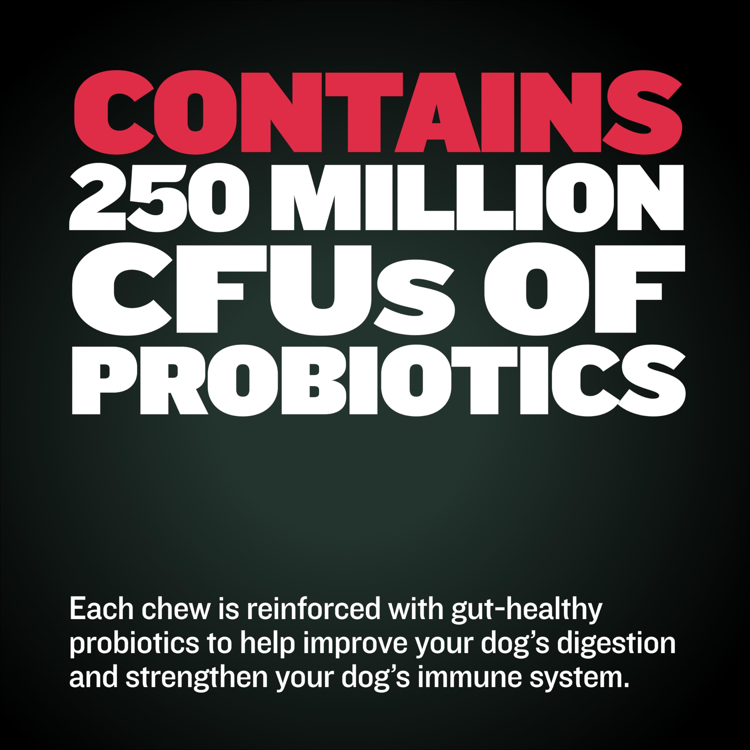 Bully Max Weight Gainer chews puppy serving highlighting probiotic blend for digestion