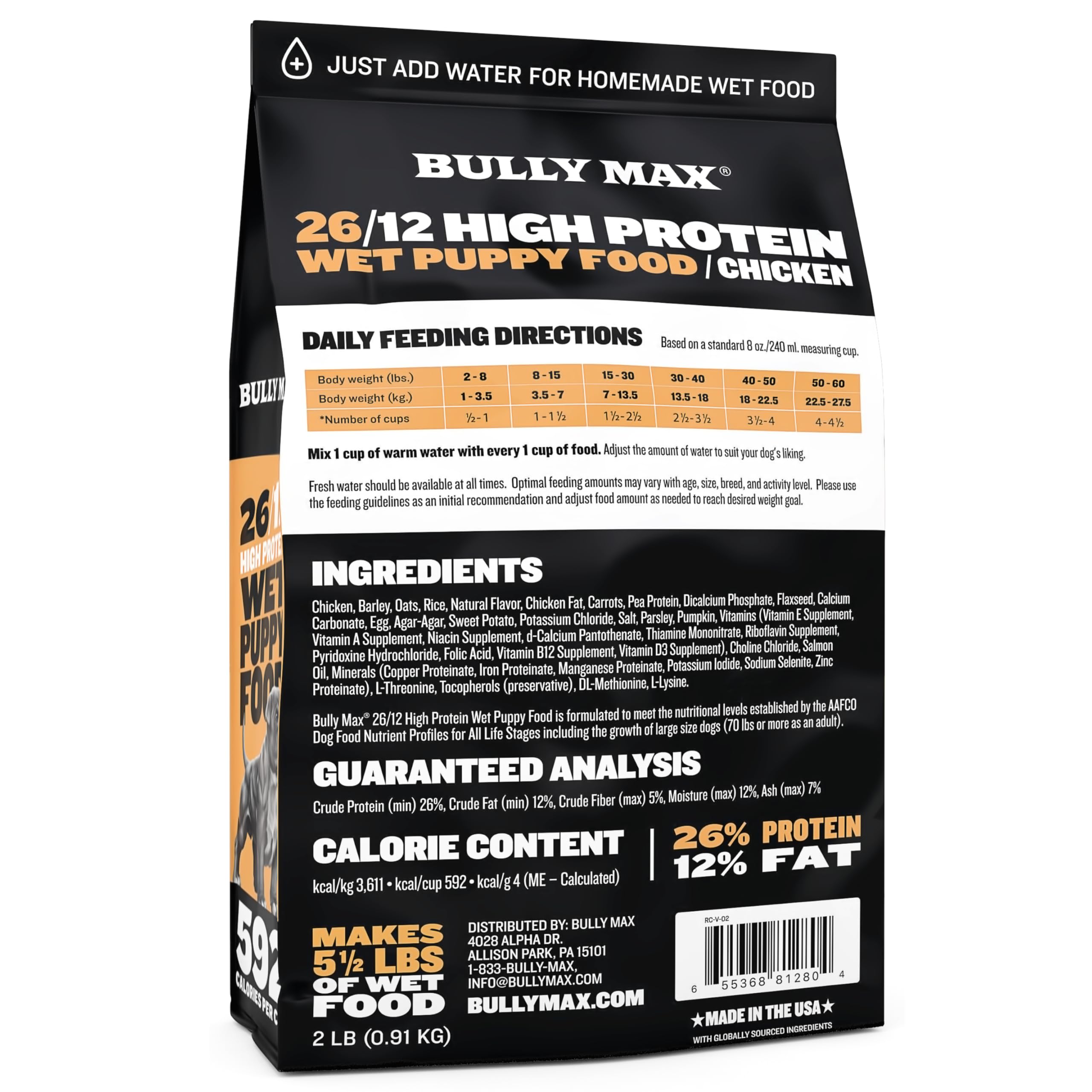 Bully Max Wet Puppy Food large-breed growth support through protein-rich nutrition.