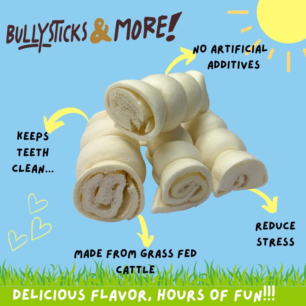Bullysticks & More extra thick beef cheek roll texture ready for long-lasting chewing sessions.