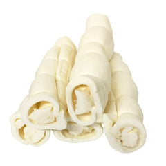 BULLYSTICKS & MORE beef cheek rolls extra thick close-up demonstrates durable, satisfying chews.