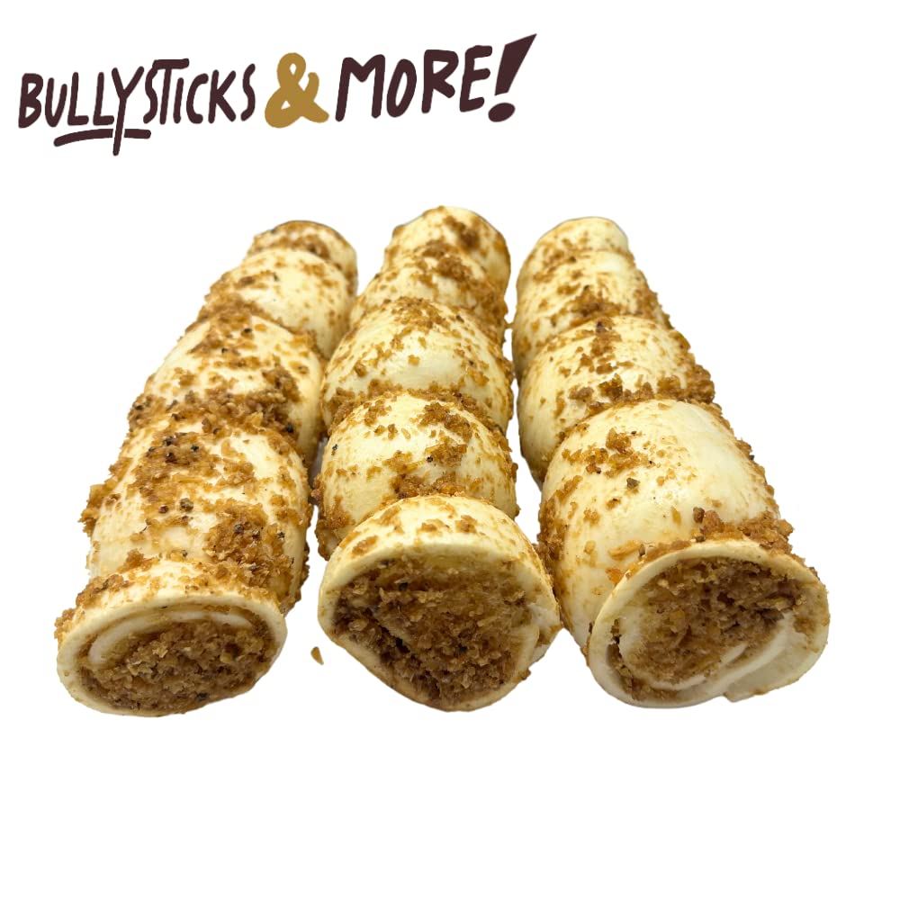 Bullysticks & More dog chewing beef cheek roll demonstrates long-lasting chew