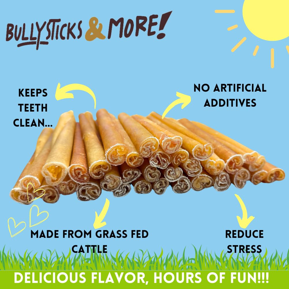 BULLYSTICKS & MORE no-hide sticks dog chew; low-fat, lean protein for healthy snacking.