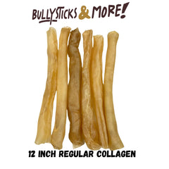BULLYSTICKS & MORE regular-size beef collagen rolls image highlights high-protein daily snack.
