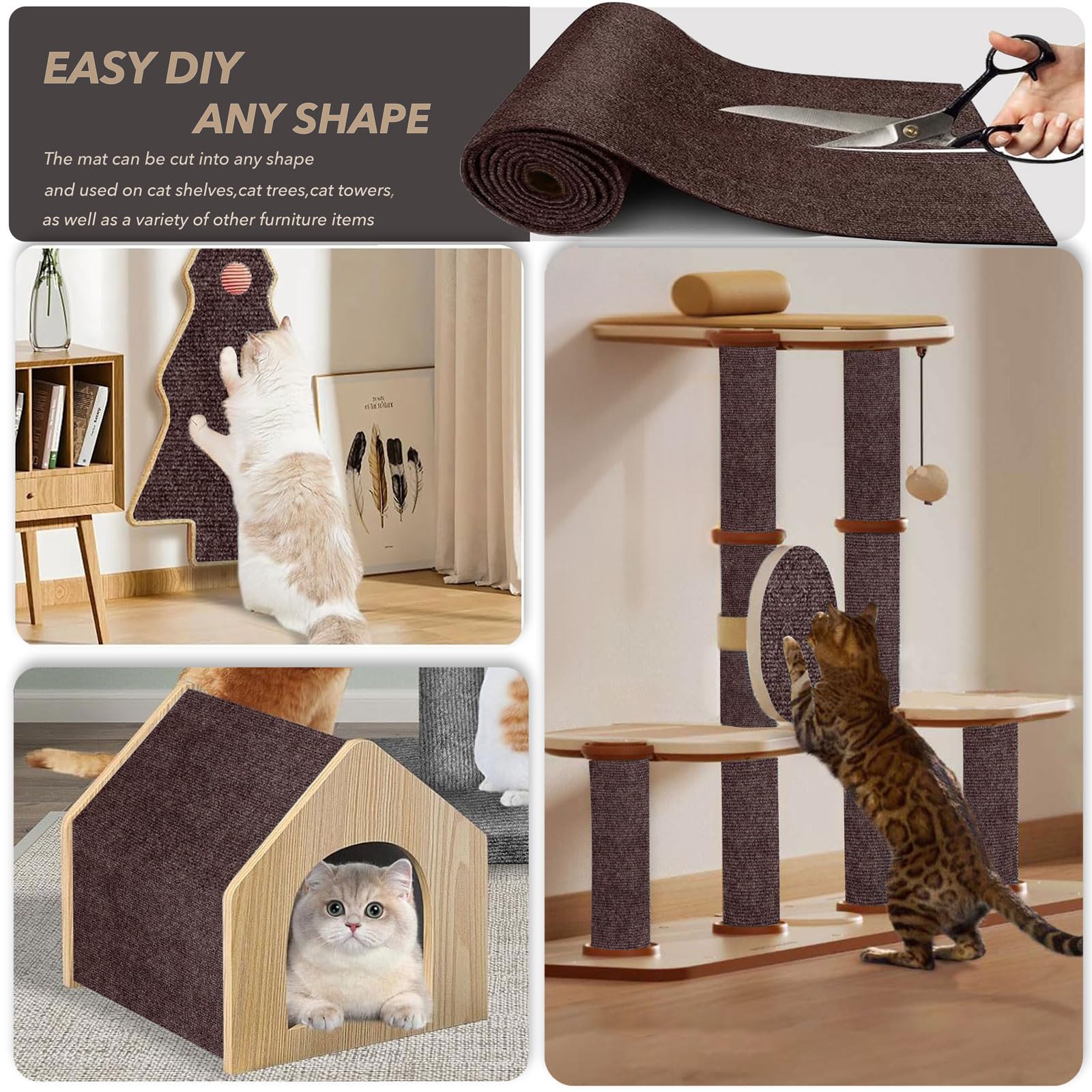BumaiGo cat-scratching-mat trim-to-fit edge enables custom corners and edges
