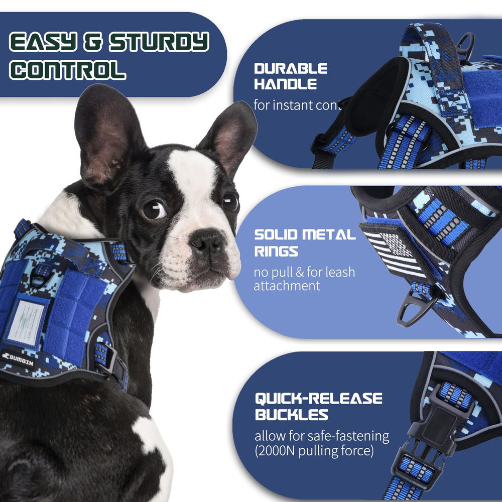 BUMBIN reflective harness with handle for safer evening strolls.