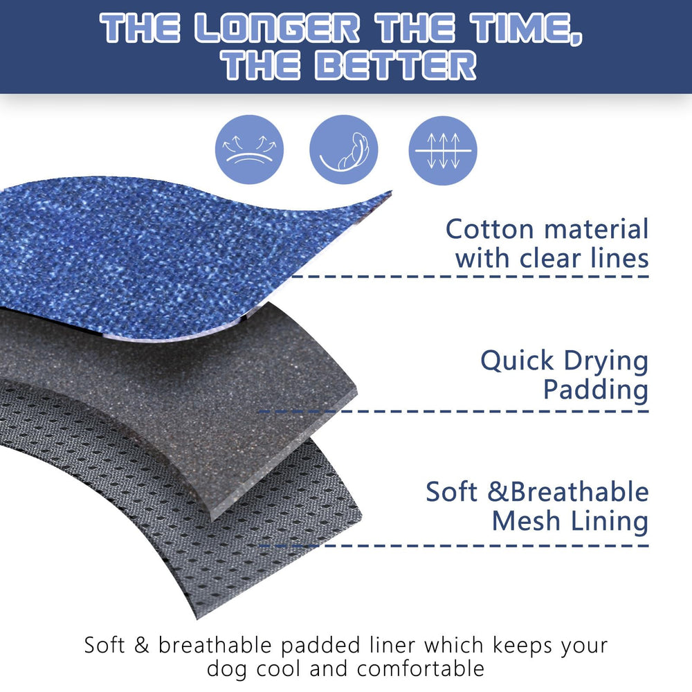 BUMBIN reflective strip denim blue XL night-walk view improves visibility for safer outings.