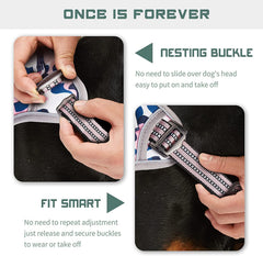 BUMBIN Tactical Dog Harness highlighting nesting buckle for quick wear.