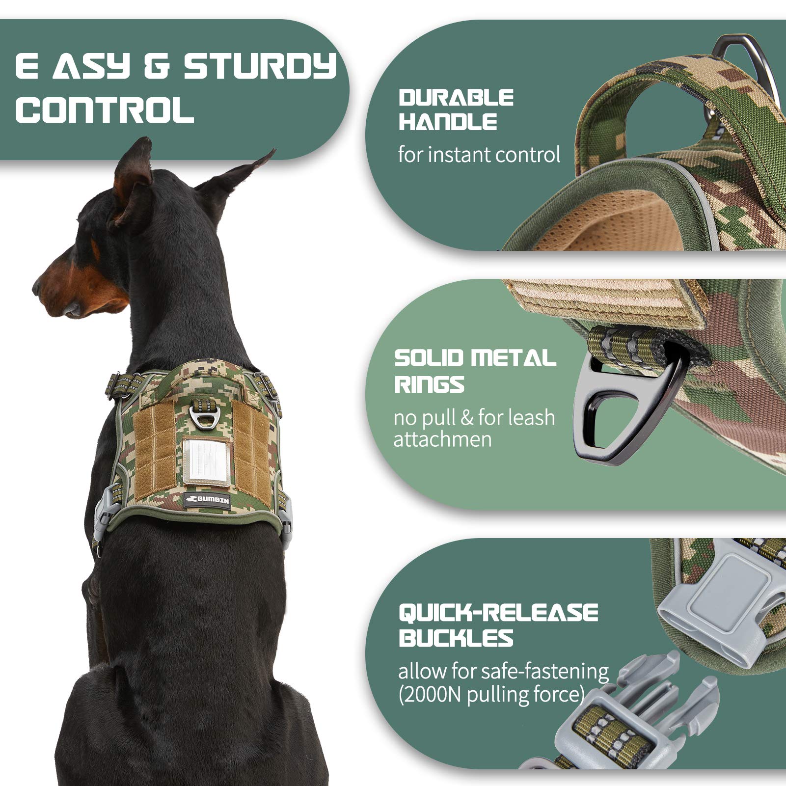 BUMBIN reflective harness at night boosts visibility for safer evening walks.