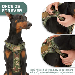 BUMBIN Tactical Dog Harness side view highlights adjustable fit for large dogs.