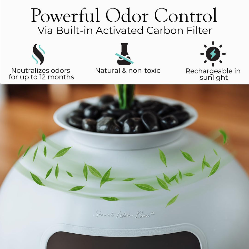 Bundle & Bliss Secret Litter Box carbon filter close-up showcasing odor control.
