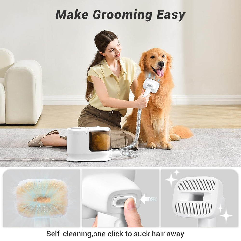 Bunfly 3.5L dust cup highlights large capacity for longer grooming sessions.