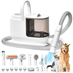 Bunfly dog grooming kit main unit with strong suction for quick fur pickup.