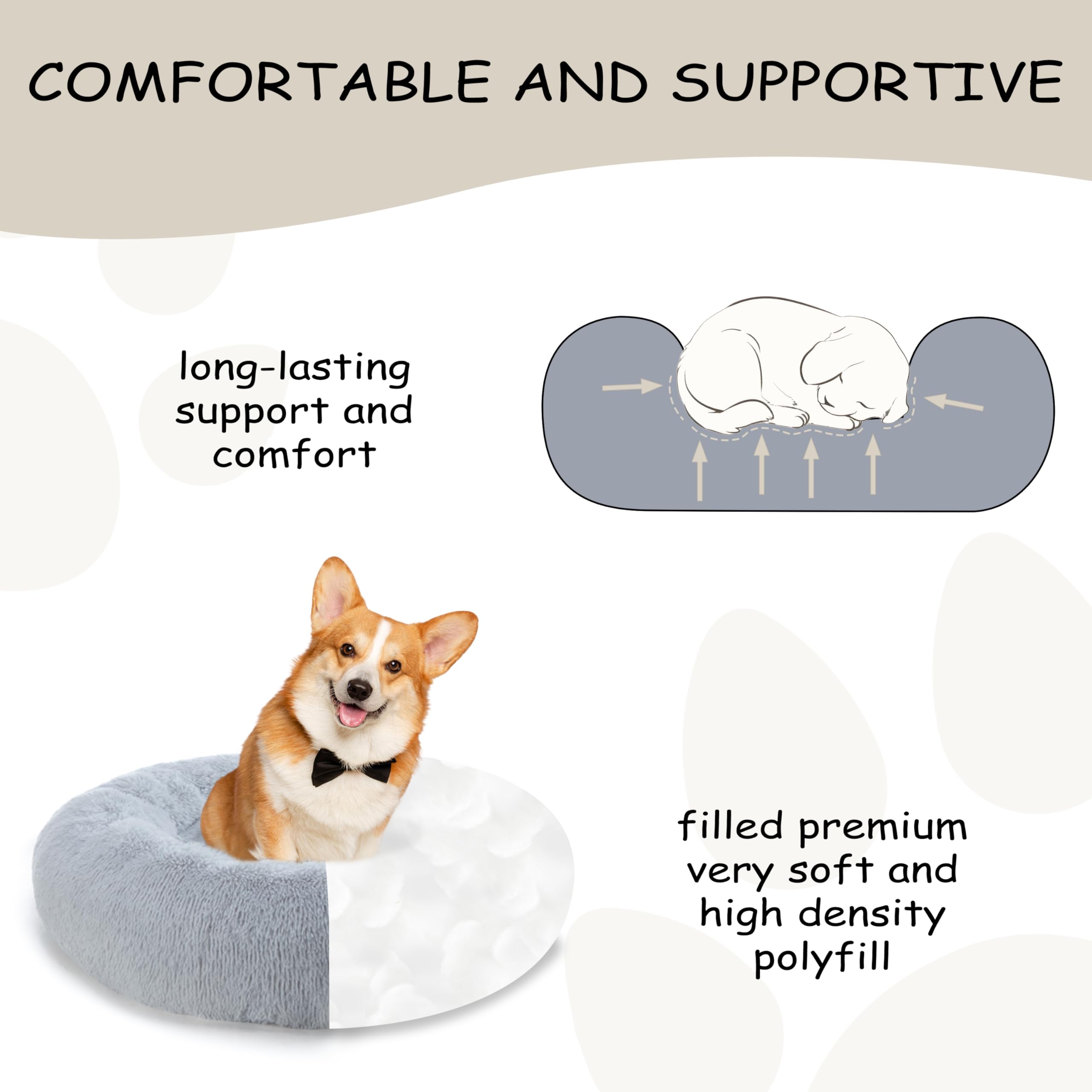 Bunlitent donut bed inner cushion detail emphasizing supportive loft.