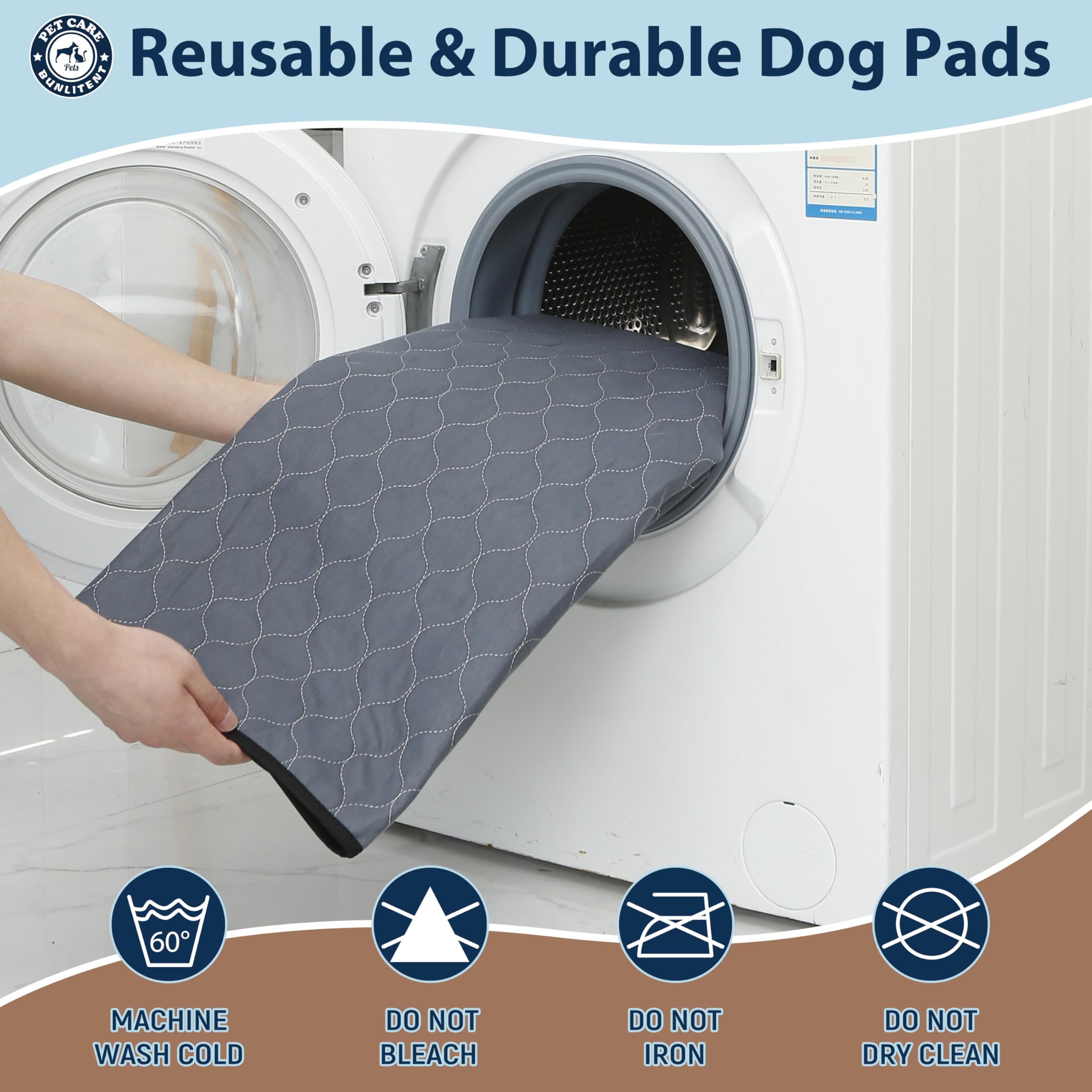 Bunlitent whelping pad non-slip bottom reduces slips on floor.