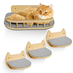 BUOGA Cat Wall Shelves 3-steps perch offers a secure resting spot after play.