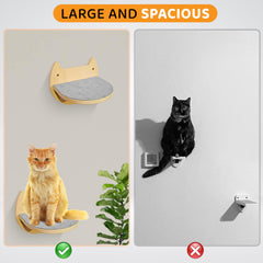 BUOGA Cat Wall Shelves birch wood construction ensures durable, scratch-resistant support.