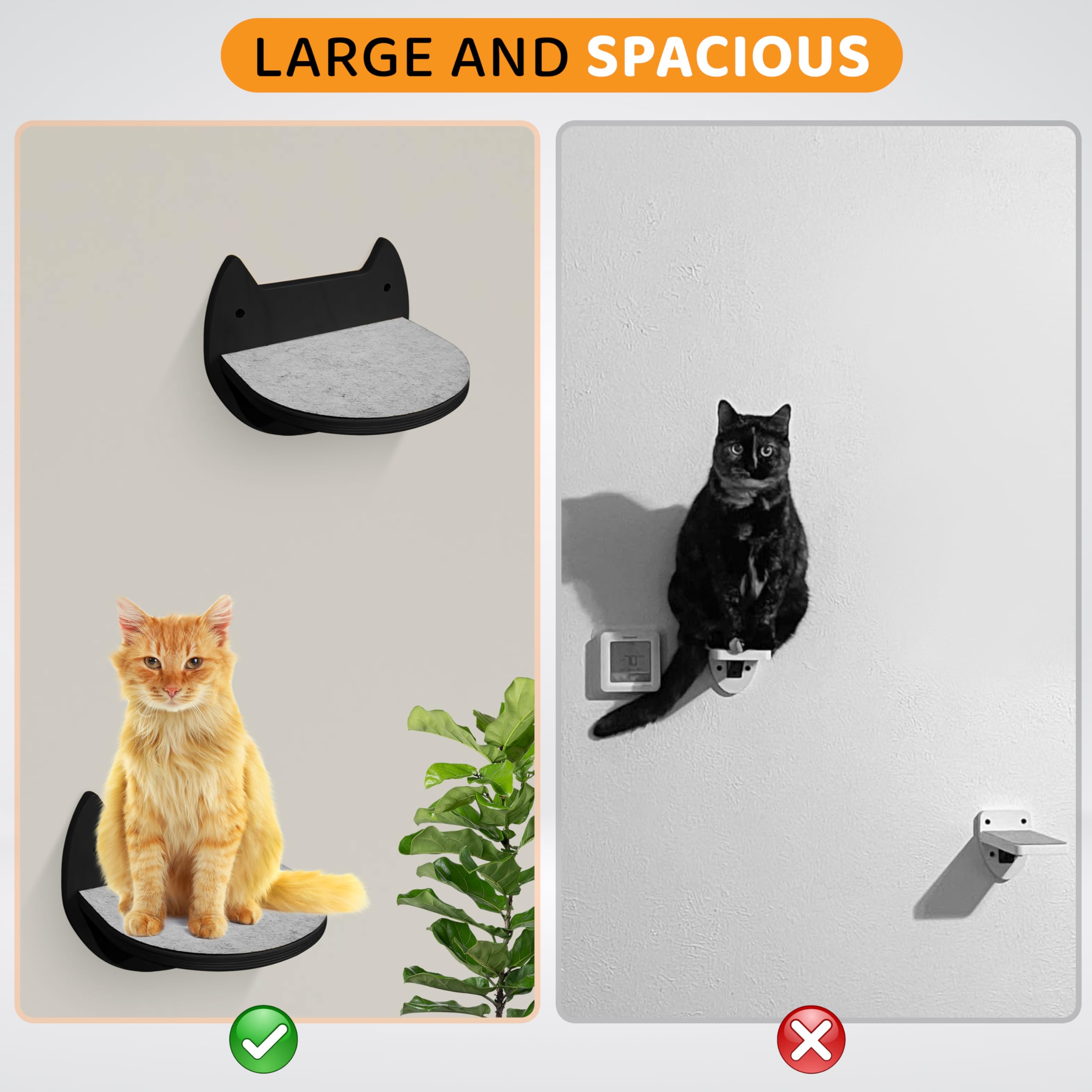 BUOGA cat wall shelves wall-mount installation guide demonstrates quick setup