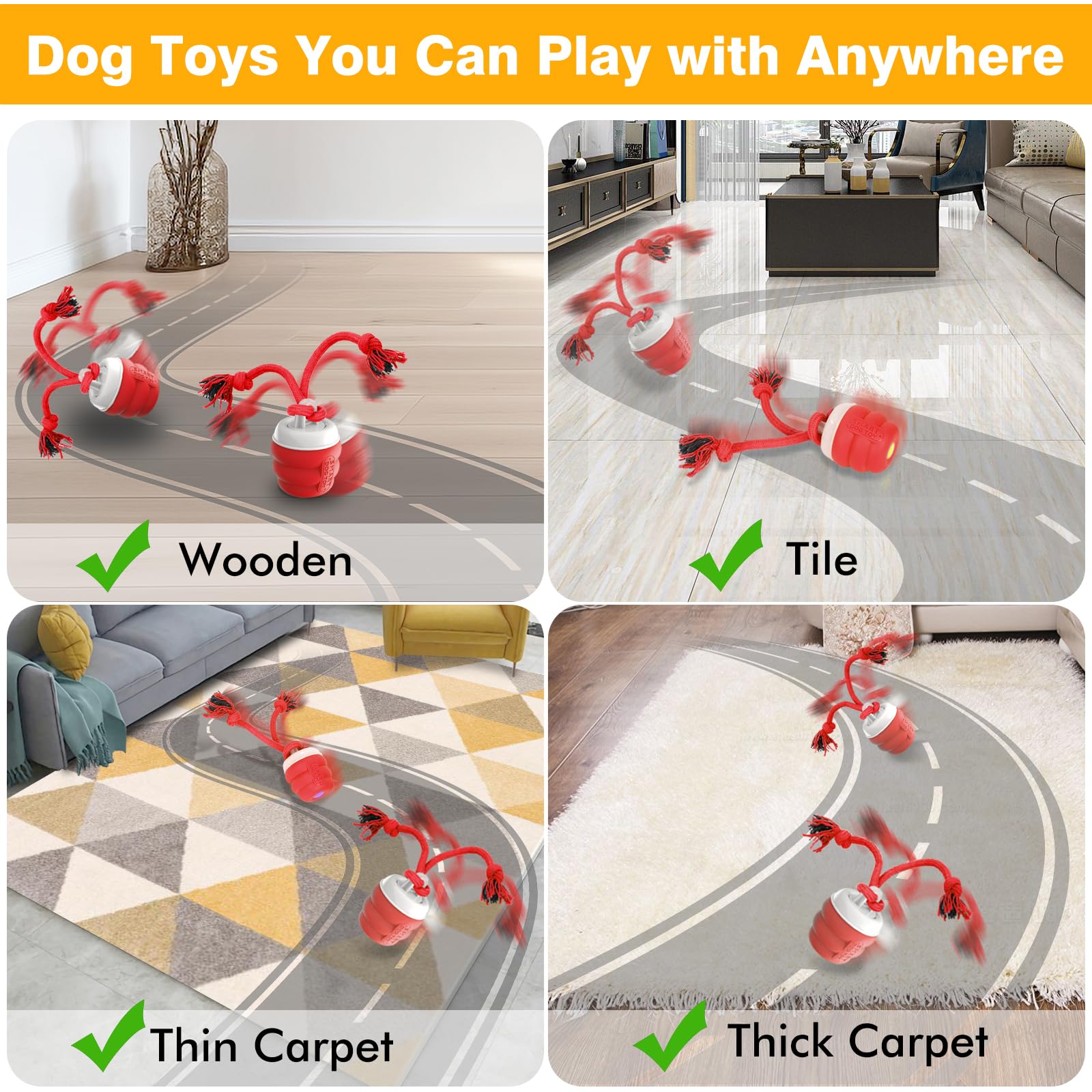 BUPIHUKA Interactive Dog Ball vibrant LEDs attract dogs for night play