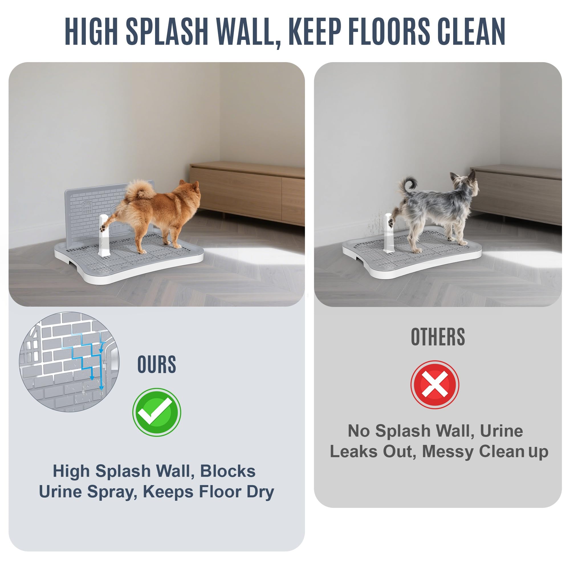 BUPIHUKA pee pad holder top view illustrating compact dimensions