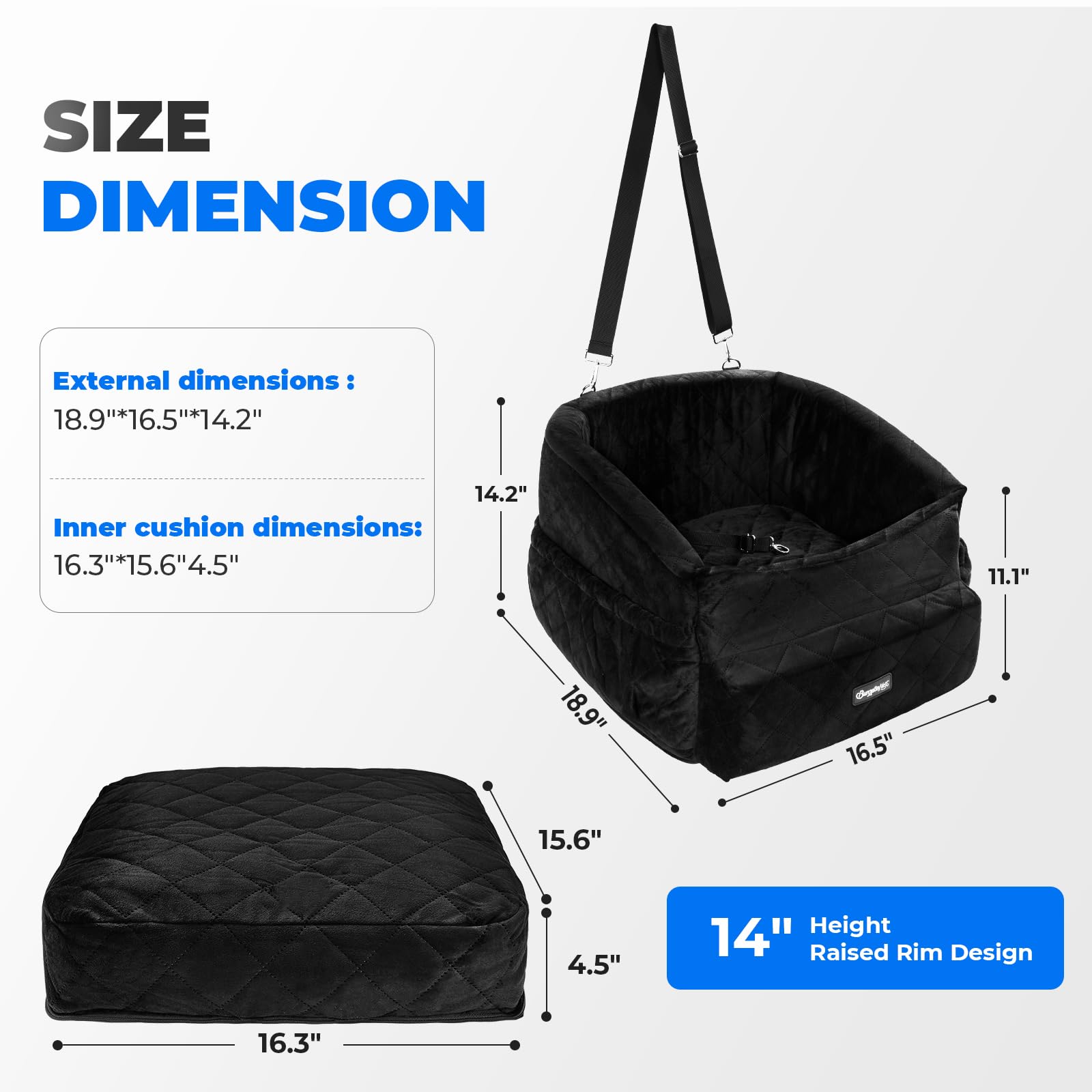 BurgeonNest dog car seat foam padding offers soft, durable comfort