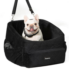 BurgeonNest dog car seat front view shows secure booster design for small dogs