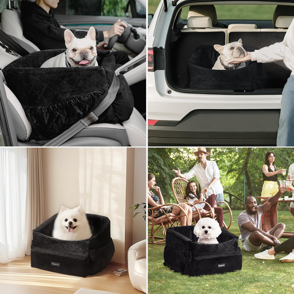 BurgeonNest dog car seat removable bed doubles as home or outdoor resting spot
