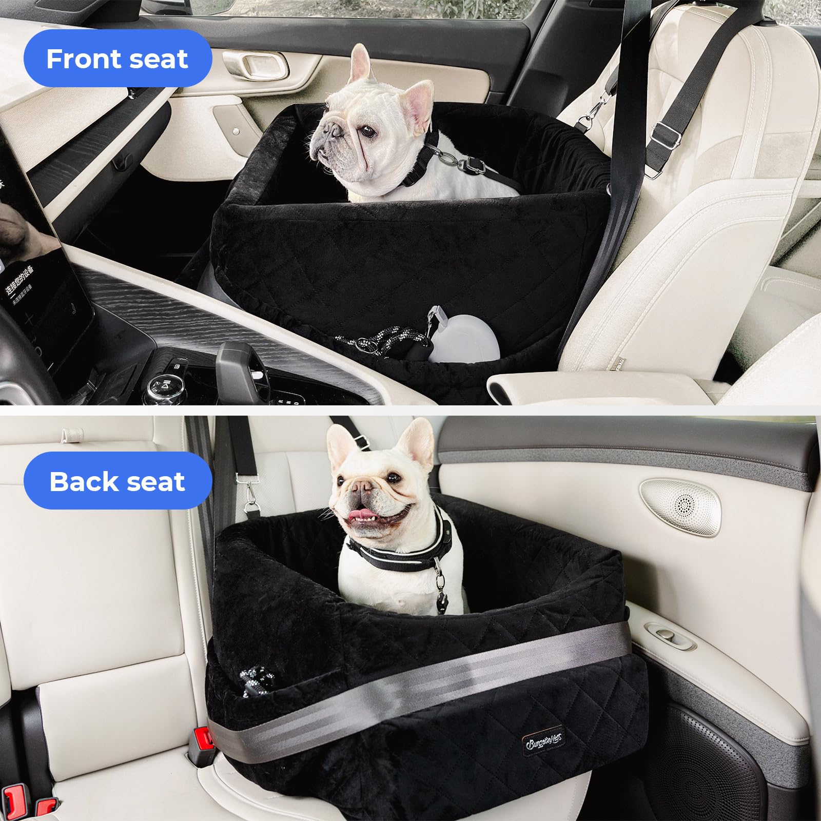 BurgeonNest dog car seat side pocket storage keeps toys within reach