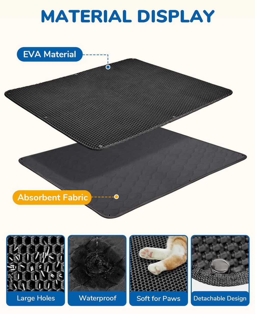 BurgeonNest cat litter mat easy-clean upper layer for rinsing.